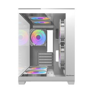 MaxGreen Bright Wave F7 Mid Tower M-ATX Gaming Case With 7x ARGB Fan