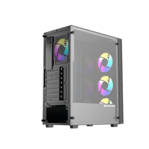 MaxGreen PS195-15 Mid-Tower ATX Gaming Case With M57 ARGB Fan