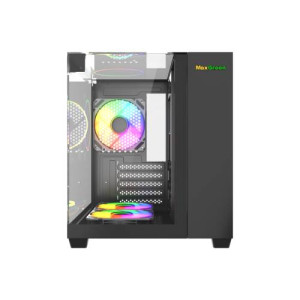MaxGreen S275-33 Mid-Tower M-ATX Casing With 3x MaxGreen M59 ARGB Fan