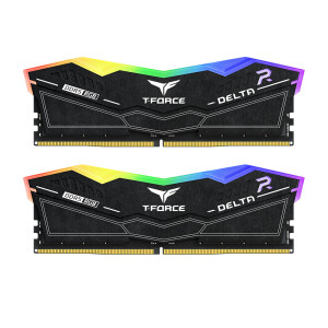 TEAM Delta RGB 32GB(2x16GB) DDR5 6000MHz CL30 Desktop Gaming RAM Black